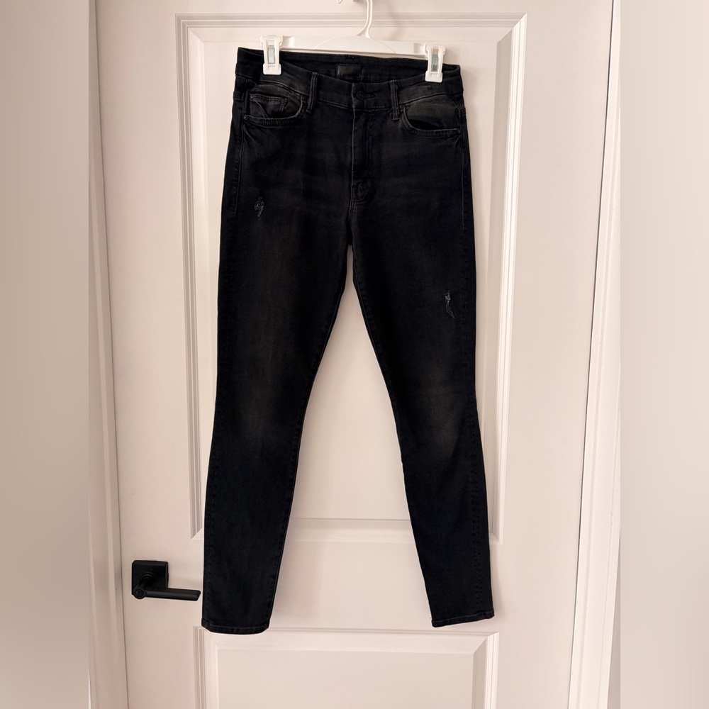 MOTHER High Waisted Looker Black Jeans